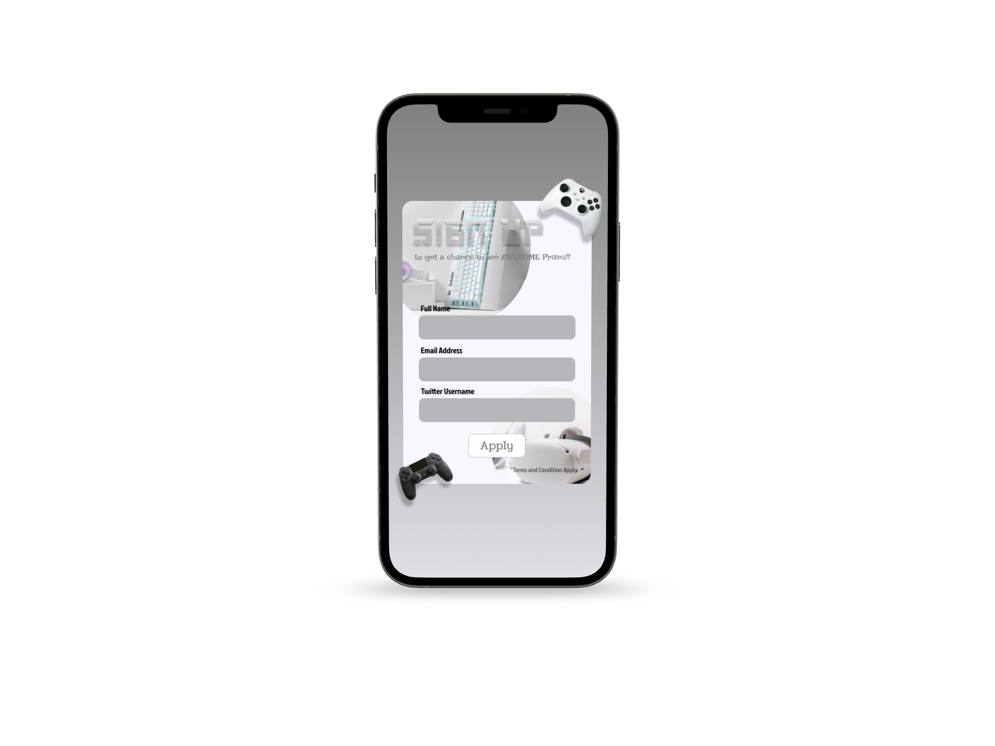 Sign Up page for a Giveaway dailyui design ui