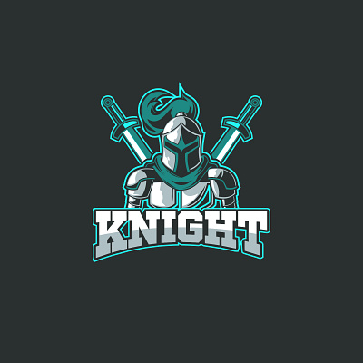 KNIGHT blue branding design graphic design gray illustration knight logo typography vector