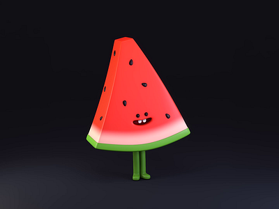 Watermelon Guy 3d animation branding character cinema 4d design flat food fruit graphic design guy isometric motion design plastic rig rigging rubber simple watermelon