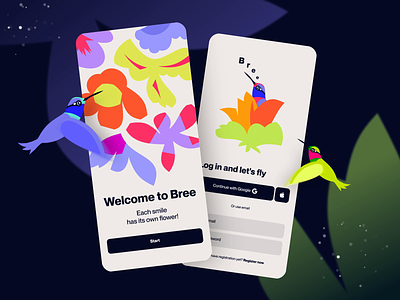 Onboarding | Bree android animated animation bouquet delivery delivery design desire agency flower delivery graphic design interface ios mobile mobile app mobile interface mobile ui motion motion design motion graphics onboarding ui
