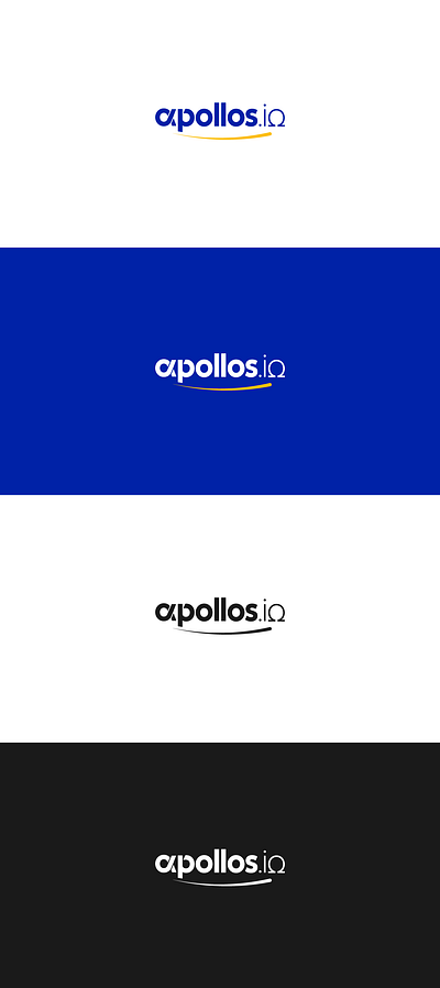 Logo for Apollos.io alpha apollos apollos.io blue branding design logo omega yellow