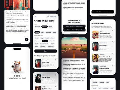 ❤️‍🔥 Ai Visual Novel App = ChatGPT + Midjourney ai app artificial intelligence black and white book chatgpt chips clean ebook game illustration interactive book midjourney mobile novel reading text ui ai ui artificial intelligence visual novel