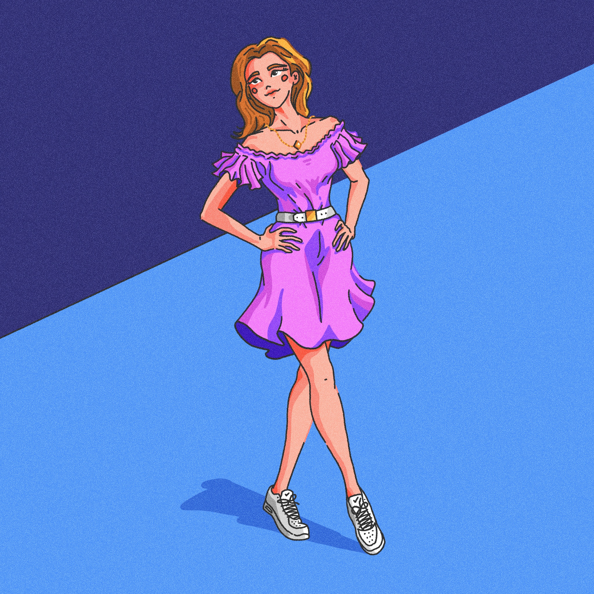 Summer Illu character dance dress fashion girl illustration