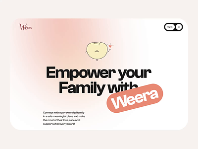 Weera Website Development cuberto event family graphics group history icons landing page motion design product timeline ui ux web
