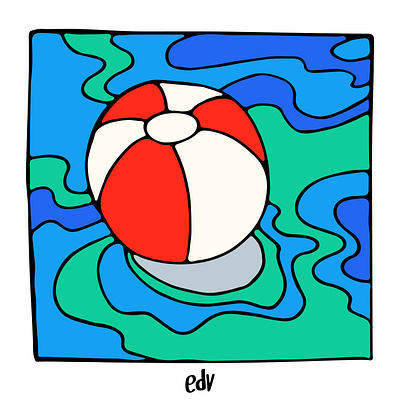 From the Summer series... artwork ball colors graphic design illustration liner pool summer vector