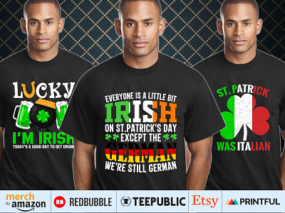 ST PATRICKS DAY T-Shirt Designs Bundle design etsy fashion graphic design merch by amazon teespring