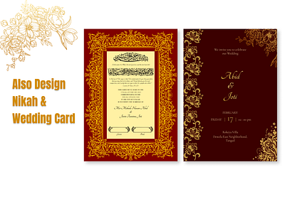 Nikah & Wedding Card Design with Figma figma graphic design nikah nikah card nikah nama ui wedding card wedding invitation card