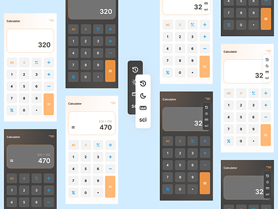 Calculator app #DailyUI app calculator calculator app daily daily ui design exploration mockup page app smartphone ui uiux