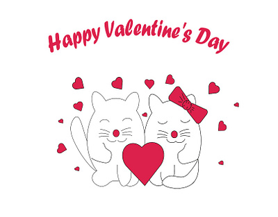 cats in love cats graphic design heart love valentines day