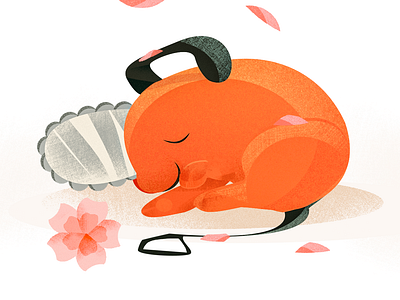 Pochita || Spring || Illustration adobe anime art artwork behance chainsawman character design graphic design illustration nature orange photoshop pochita spring