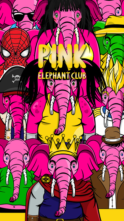 Pink Elephant Club | Illustration animation app art brand identity branding clean design elephant graphic design icon illustration illustrator logo minimal motion graphics pink ui ux vector vectorart
