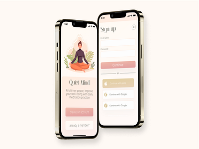 Meditation App - Sign Up Page achtsam achtsamkeit app app design design deutschland germany meditation mindful mindfulness mobile mobile design sign up sweden ui ux yoga