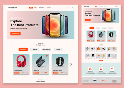 E-Commerce Website Landing Page Design with Figma design e commerce design ecommerce website figma landindg page ui ui ux design ux website design