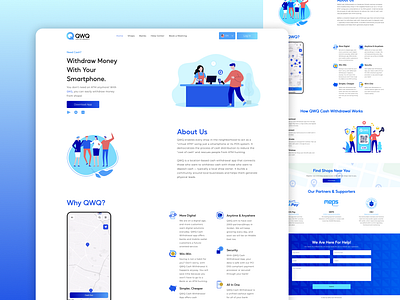 Website Design for Cash App Company blue figma graphic design illustration responsive design typography ui ux web design website design wix wix website design