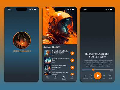 Sci-fi podcast app app scifi ui uxui