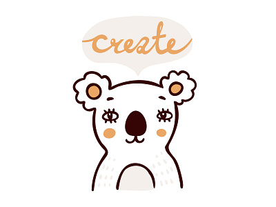 Koala Create create cute design doodle illustration koala lettering logo vector