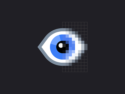 Pixeleyeted eye grid icon illustration pixel vector website