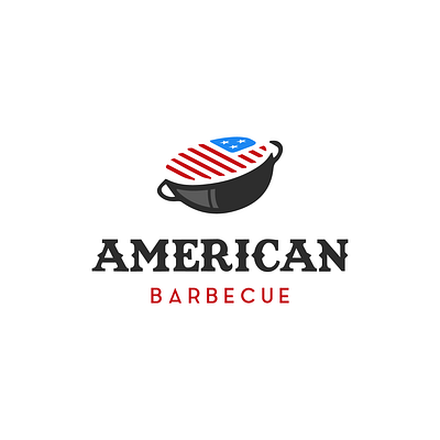 American Barbecue Logo Proposal american food barbecue branding design flag graphic design illustration logo logodesign logofolio meat usa vector