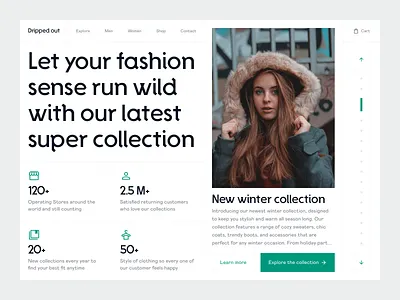 Dripped out - Fashion Landing Website Design clean design drip fashion fashion store landing page ui ui design web design website