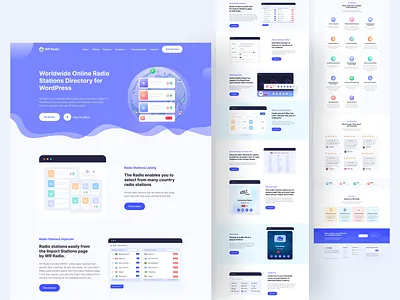 WP Radio WordPress Plugin Landing Page UI UX Design custom illustration design landing page plugin design plugin details page plugin radio plugin sales page product landing page radio play landing page radio website radio website live saas saas design saas landing page saas model design software design ui ux design website for wordpress wordpress plugin wp radio wp radio plugin