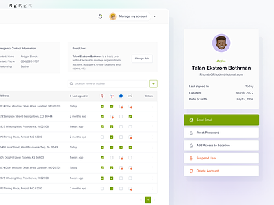 ClubReady – User management app checkbox figma fitness location management permissions product design saas table ui user profile ux animation