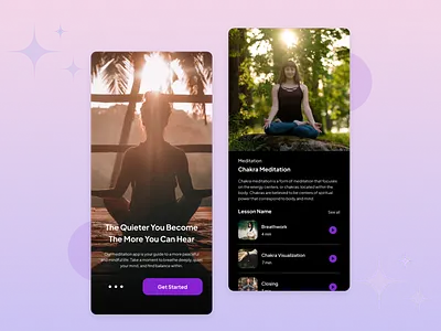 Mobile App Design for Meditation app design app development app ui app ui design meditation app meditation app design meditation app ui meditation application mobile application ui ui design uiux