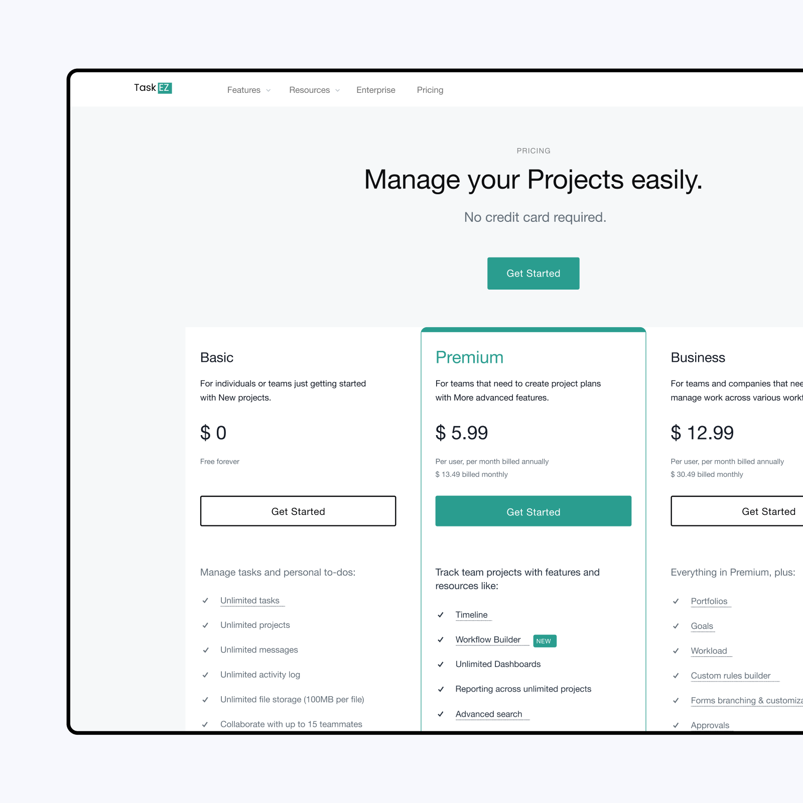 Pricing page for a SaaS platform. b2b dashboards plans preferences pricing pricing cards pricing page pricing plan product design saas settings table tabs ui ui design user interface ux ux design