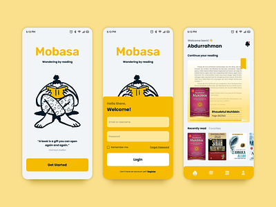 Mobasa Digital Library Mobile App book branding debut design digital library graphic design library ui ux