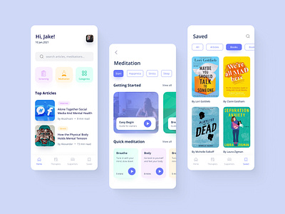 Mental health app for students - UI Design appdesign clean ui concept design mobile design ui