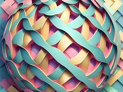 A colorful ball with a pattern of intertwined lines on it. generative
