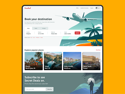 Trawheel - Flight+Hotel booking application booking branding design figma flight hotel booking product travel travel website ui website