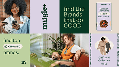 Miigle+ Branding ai branding eco friendly graphic design green logo organic sustainability vegan women