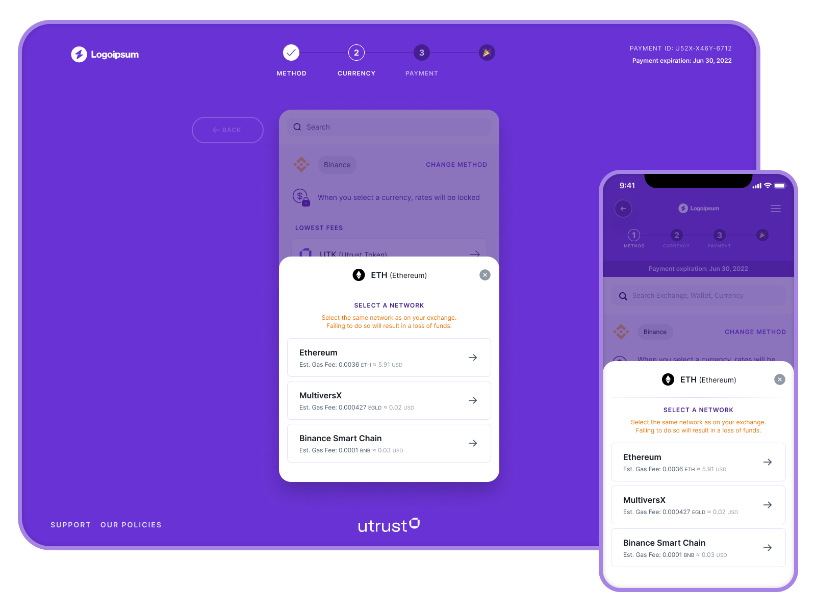 Utrust Payment Gateway by João Gonçalves on Dribbble