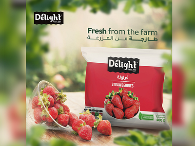 Delight delight design farm fresh graphic design post social media strawberry