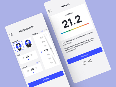 BMI Calculator app bmi calculator case study dailyui design figma mobile design trendy ui