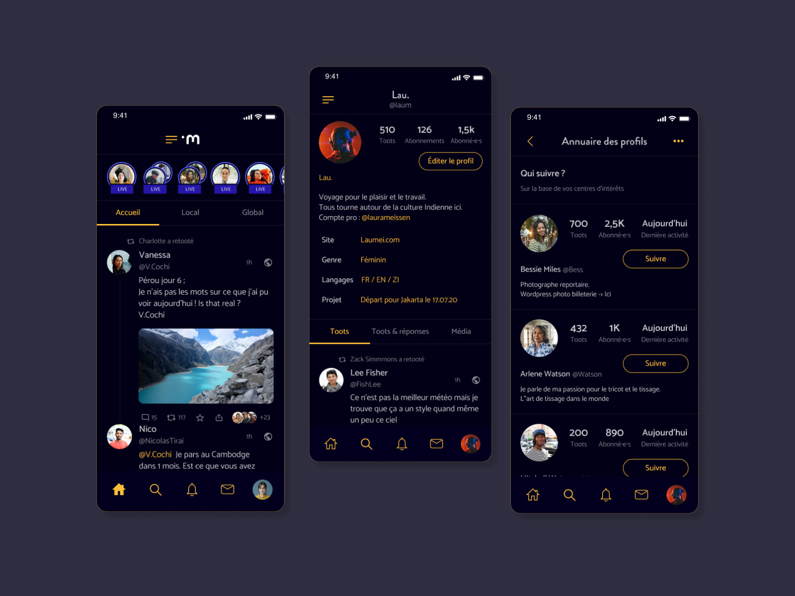 Mastodon - UI / UX design by Sandra Louaka on Dribbble