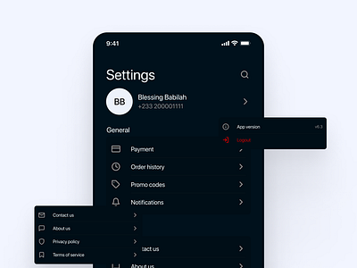 Settings Page - Daily UI 007 ui