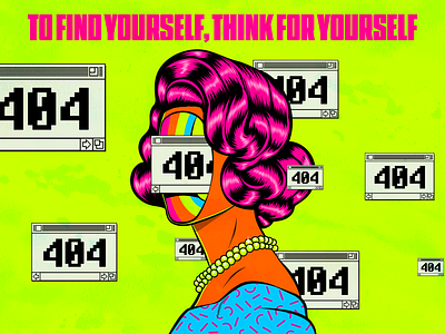 To find yourself. Think for yourself. design illustration retro vector vintage