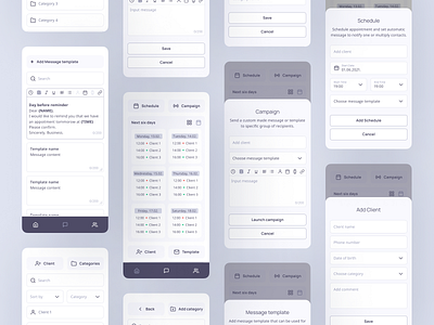 Schedule app wireframes