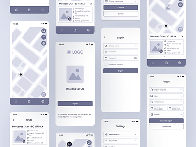 Wireframes for dispatchers mobile app