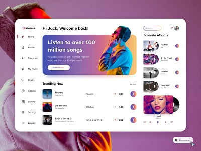 Music App Dashboard Design 3d animation art branding dashboard digitaldesign flatdesign graphic design illustration innovationsync logo mobile motion graphics music nft product design typography ui vector webdesign