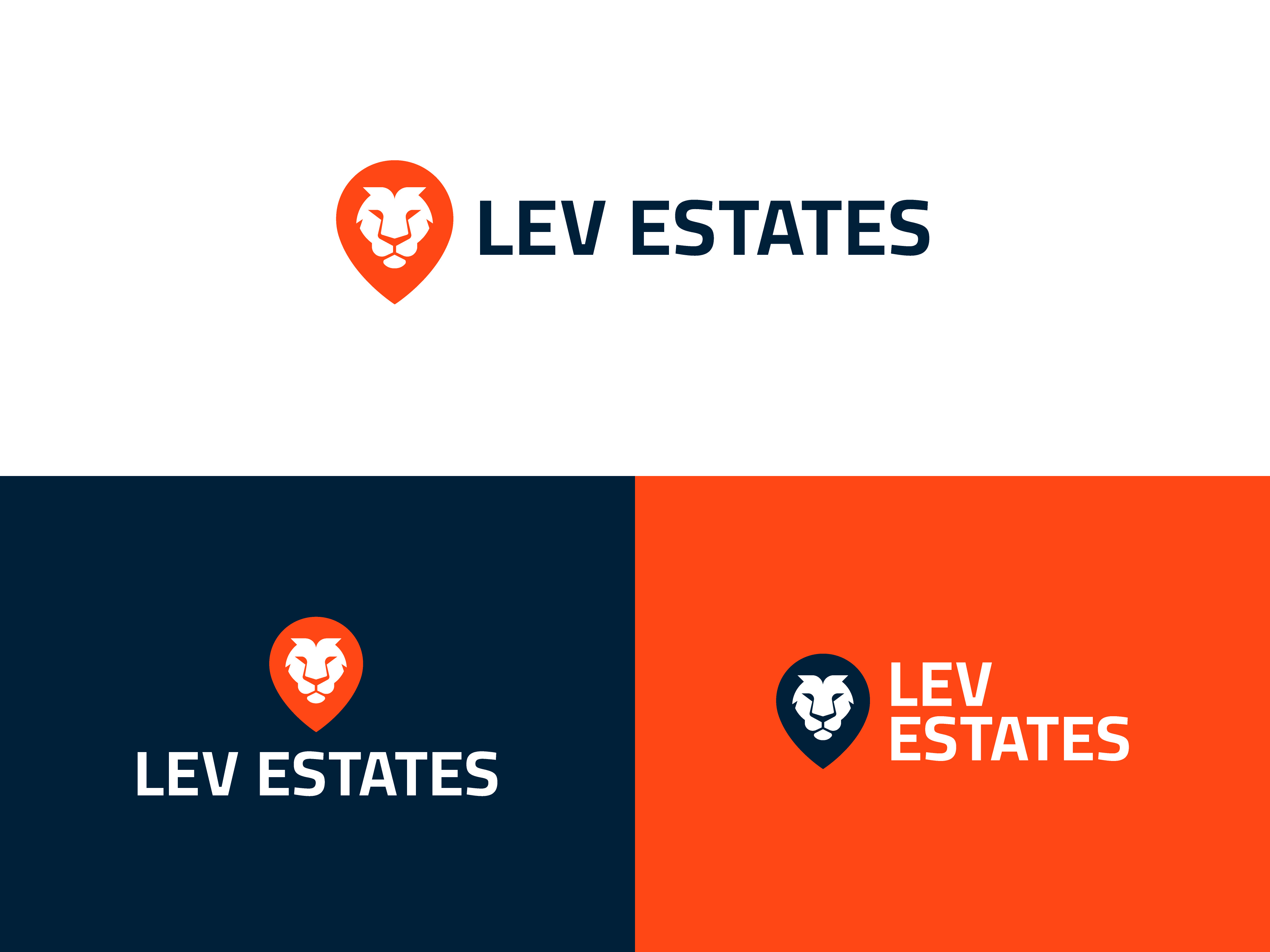 Lev Estates logo design branding design graphic design icon identity lion logo logotype minimal real estate vector