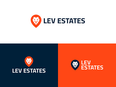 Lev Estates logo design branding design graphic design icon identity lion logo logotype minimal real estate vector