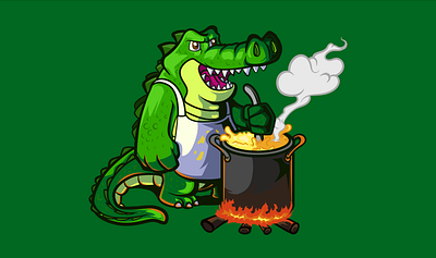 alligator breakfast 2dillustration character characterdesign design graphic design illustration logo vector
