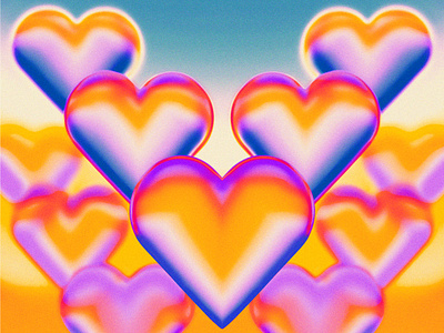 Heart Array - Digital Illustration 3d illustration abstract art album artwork art direction artwork brand design branding color blend colorful colorful illustration cover art design digital illustration gradient art gradients heart illustration hearts illustration poster design wall art print