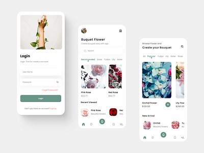 Online Flower Shop App app figma prototype ui