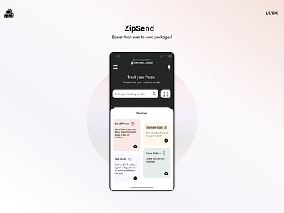 ZipSend - Easier than ever to send packages! adobexd app design artwork courier services delivery service design figma illustration mobile photoshop ui uiux user experience user research userinterface uxd