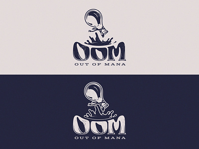 Out of Mana Logo branding drop fantasy liquid logo mage magic mana oom potion pour splash water wizard worldbuilding