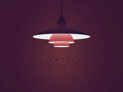 Lamp art flat graphic design illustration lamp moth vector