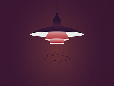 Lamp art flat graphic design illustration lamp moth vector